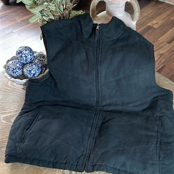 Reversible men’s Faux Suede & Black Puffer Outerwear Jack Vest Mens Extra Large - Picture 9 of 9